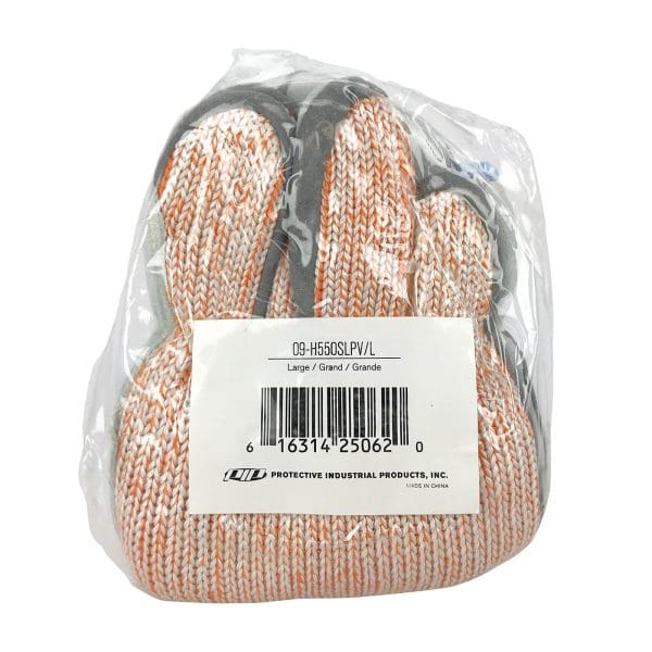 Seamless Knit HPPE Blended Glove with Split Cowhide Leather Palm and Aramid Stitching - Vend-Ready - Image 2