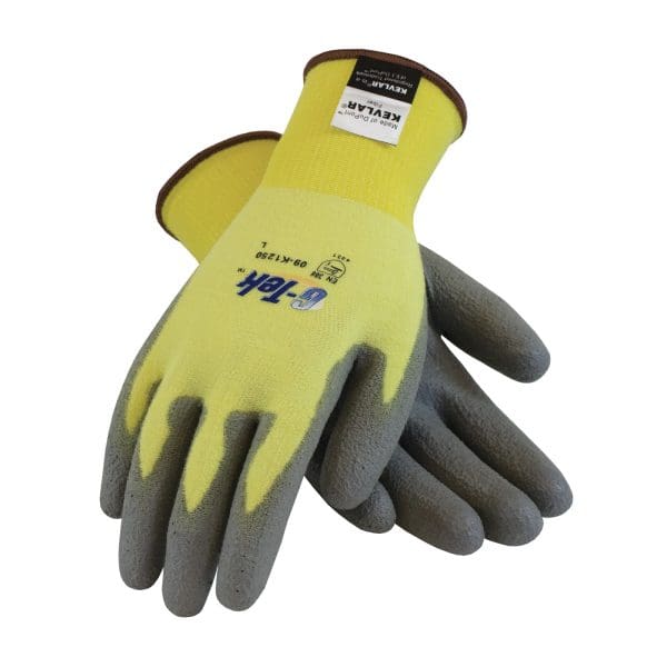 Seamless Knit DuPont™ Kevlar® / Elastane Glove with Polyurethane Coated Flat Grip on Palm & Fingers - Image 2