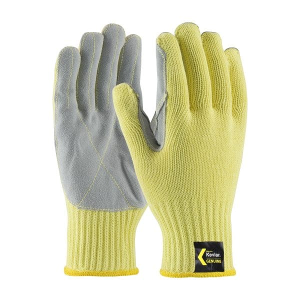 Seamless Knit Kevlar® Glove with Split Cowhide Leather Palm and Kevlar® Stitching - Knit Wrist