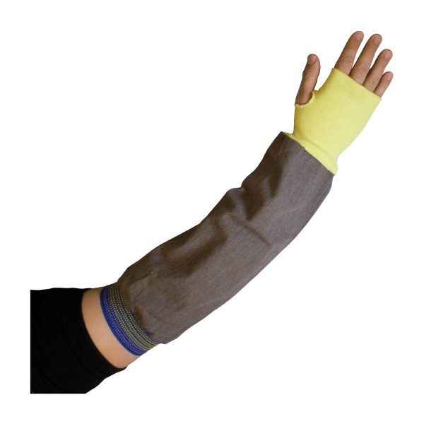 FR Viscose / DuPont™ Kevlar® Blended Sleeve with Blue/Gold Elastic End and Thumb Hole - Image 2