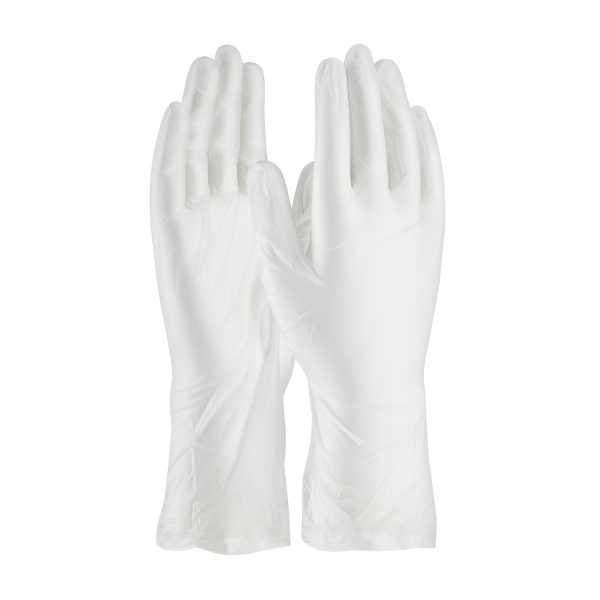 Single Use Class 100 Cleanroom Vinyl Glove with Finger Textured Grip - 12"