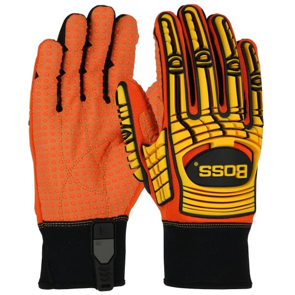 Synthetic Leather Palm with PVC Dotted Grip and Spandex Back - TPR Impact Protection