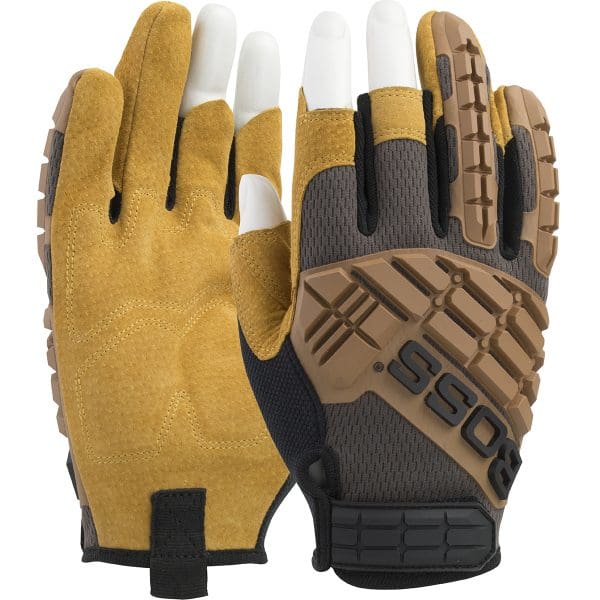 Premium Pigskin Padded Leather Palm with Mesh Fabric Back and TPR Impact Protection