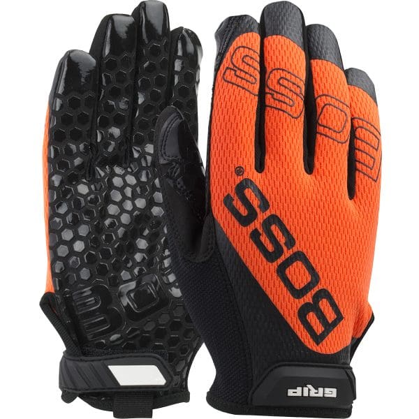 Synthetic Microfiber Palm with Silicone Coated Grip and Hi-Vis Mesh Fabric Back