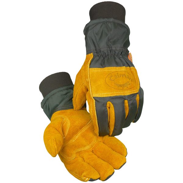 Premium Cowhide Leather Palm Glove with Wind Resistant Fabric Back - Heatrac® Insulation
