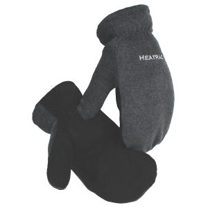 Black Deer Split Leather Palm Mitten with Fleece Back and Heatrac® Insulation