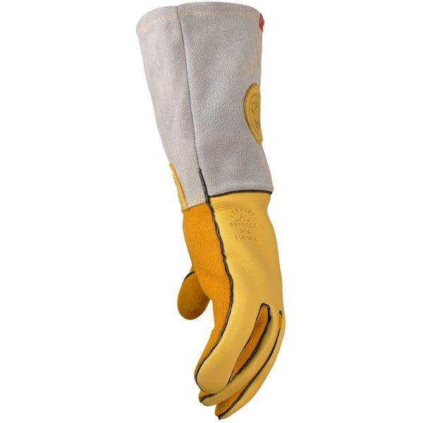 Elk Grain MIG/Stick Welder's Glove with Unlined Palm and FR Wool Lined Back - Image 5