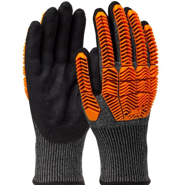 Seamless Knit PolyKor® Blended Glove with D3O® Impact Protection and Nitrile MicroSurface Coated Palm & Fingers