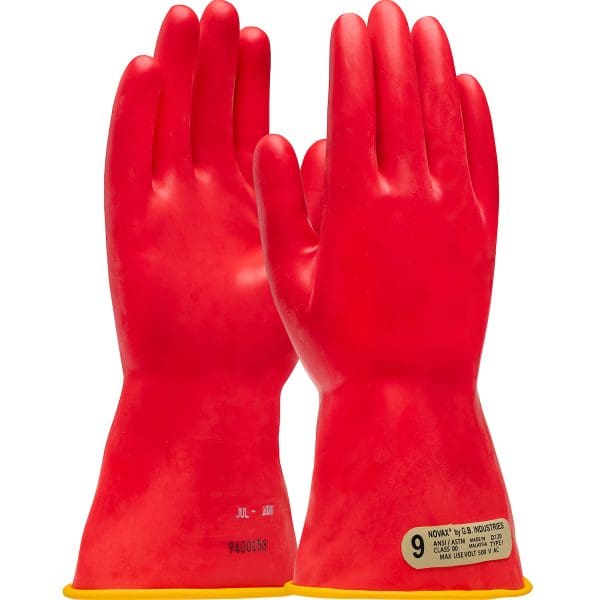 Class 00 Ultra-Thin Rubber Insulating Glove with Straight Cuff - 11"