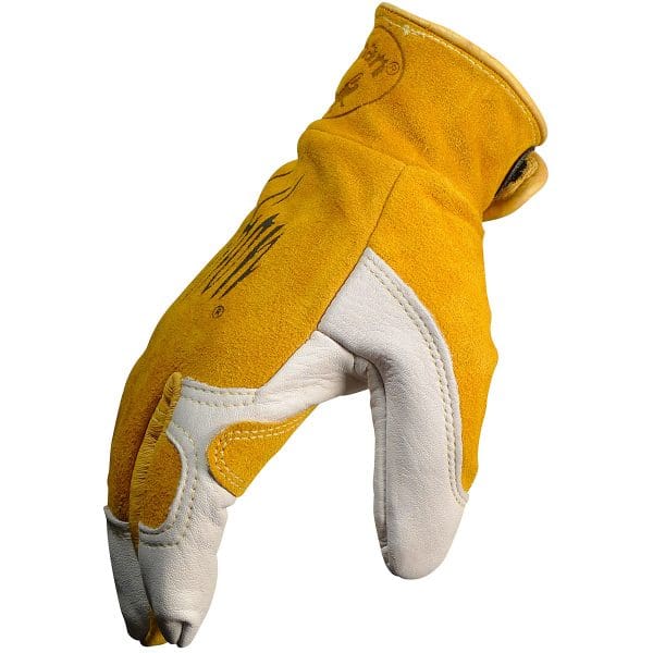 Premium Cow Grain TIG/MIG Welder's Gloves with Split Cowhide Back - Hook & Loop Closure - Image 4