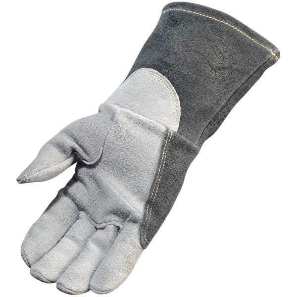 Premium Split Deerskin TIG Welder's Glove with a 4" Gray Extended Cuff - Image 4