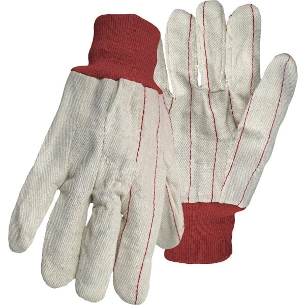 Cotton/Polyester Double Palm Glove with Nap-In Finish - Red Knit Wrist