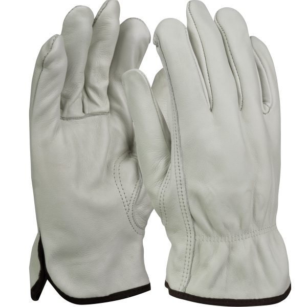 Top Grain Cowhide Leather Drivers Glove with White Waffle Knit Thermal Lining - Keystone Thumb