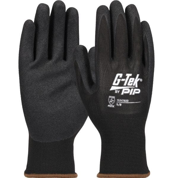 Seamless Knit Polyester Glove with Double-Dipped Nitrile Coated MicroSurface Grip on Palm & Fingers