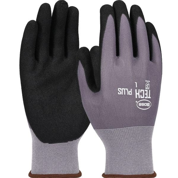 Seamless Knit Nylon Glove with Premium Nitrile Coated MicroSurface Grip on Palm & Fingers - 15 Gauge