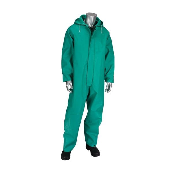 Treated PVC Coverall with Hood - 0.42 mm