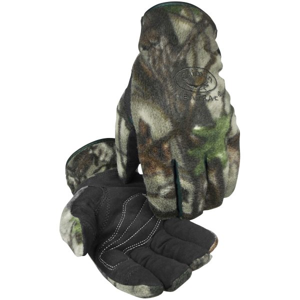 Synthetic Leather Palm Glove with Camouflage Fleece Back and Heatrac® Insulation