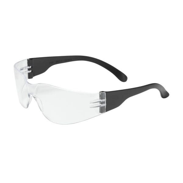 Rimless Safety Glasses with Black Temple, Clear Lens and Anti-Scratch Coating