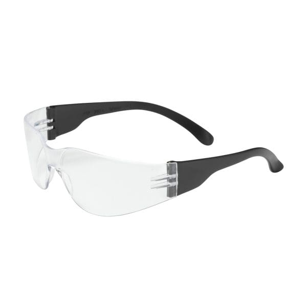 Rimless Safety Glasses with Black Temple, Clear Lens and Anti-Scratch / Anti-Fog Coating