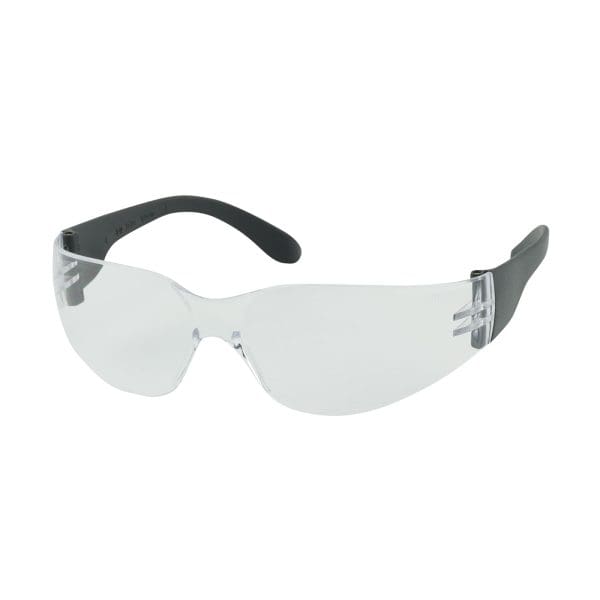 Rimless Safety Glasses with Black Temple, Clear Lens and Anti-Scratch Coating