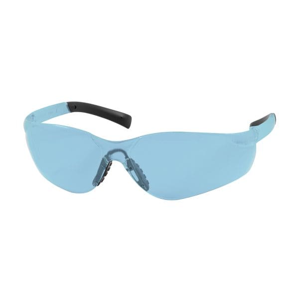 Rimless Safety Glasses with Light Blue Temple, Light Blue Lens and Anti-Scratch Coating