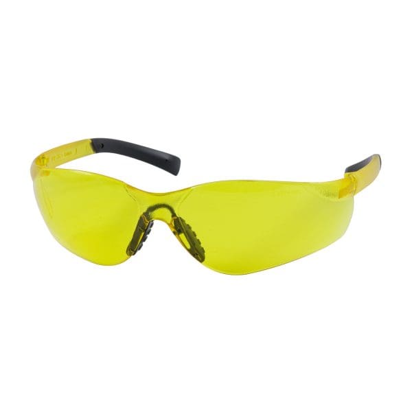 Rimless Safety Glasses with Amber Temple, Amber Lens and Anti-Scratch / Anti-Fog Coating