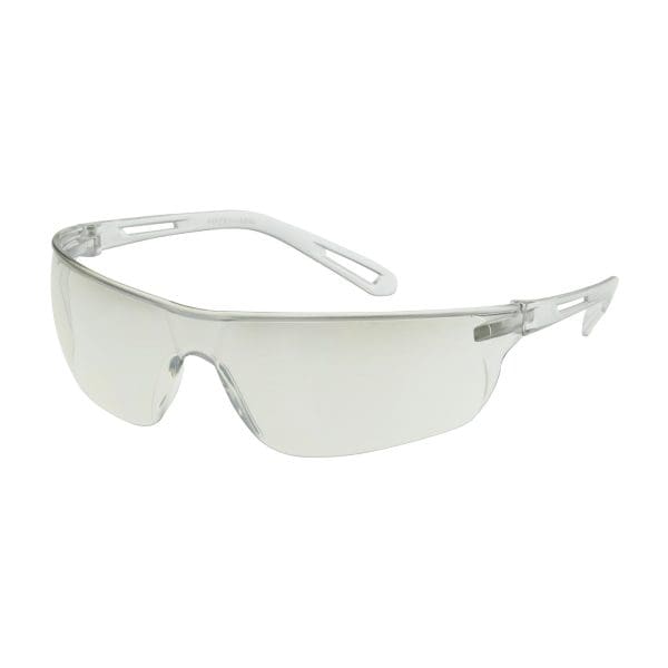 Rimless Safety Glasses with Clear Temple, I/O Lens and Anti-Scratch Coating