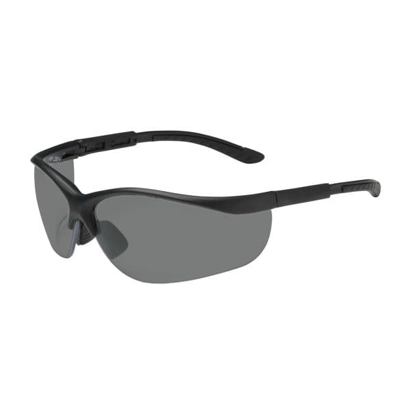 Semi-Rimless Safety Glasses with Black Frame, Gray Lens and Anti-Scratch Coating