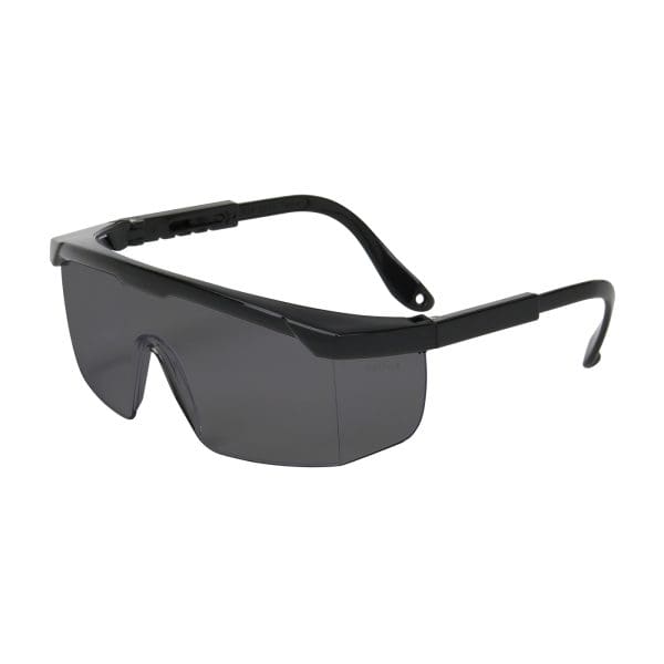 Semi-Rimless Safety Glasses with Black Frame, Gray Lens and Anti-Scratch Coating