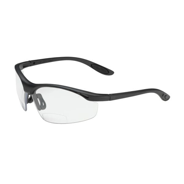 Semi-Rimless Safety Readers with Black Frame, Clear Lens and Anti-Scratch Coating - +1.50 Diopter