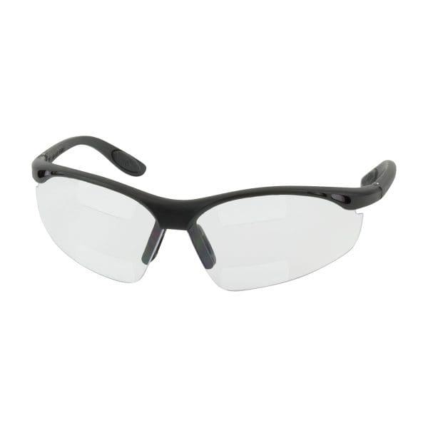 Semi-Rimless Safety Readers with Black Frame, Clear Lens and Anti-Scratch / Anti-Fog Coating - Dual +1.50 Diopter