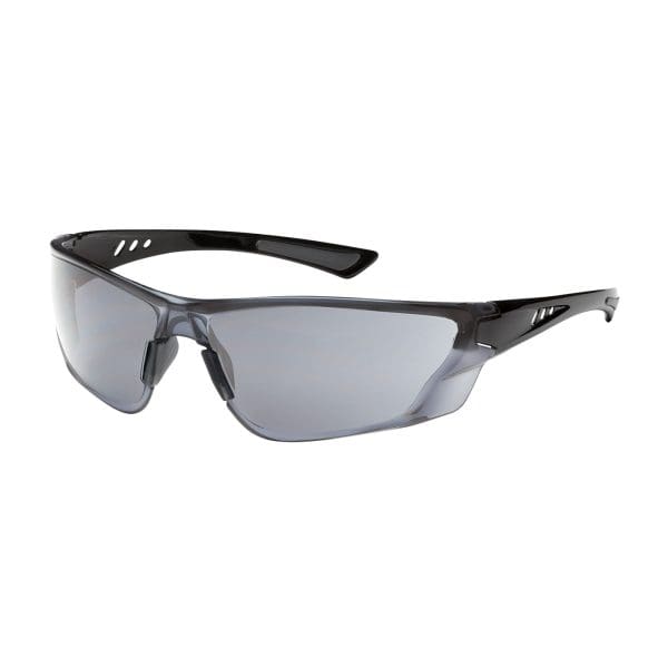 Rimless Safety Glasses with Gloss Black Temple, Light Gray Lens and FogLess® 3Sixty™ Coating