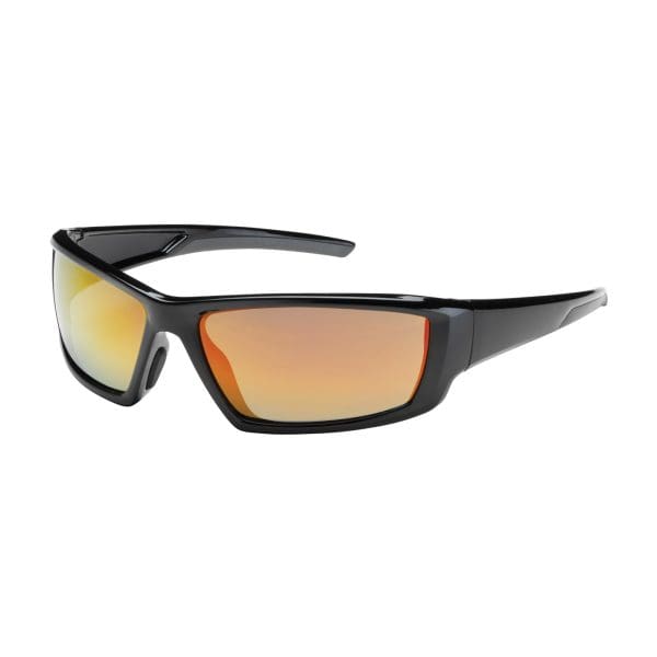 Full Frame Safety Glasses with Black Frame, Red Mirror Plus Lens and Anti-Scratch / Anti-Reflective Coating