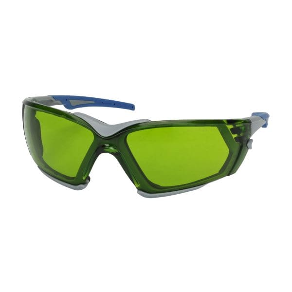 Rimless Safety Glasses with Gray Frame, IR Filter Shade 1.7 Lens, Foam Padding and Anti-Fog Coating