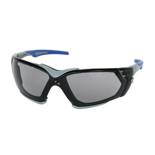 Rimless Safety Glasses with Gray Frame, Light Gray Lens, Foam Padding and Anti-Scratch/ FogLess® 3Sixty™ Coating