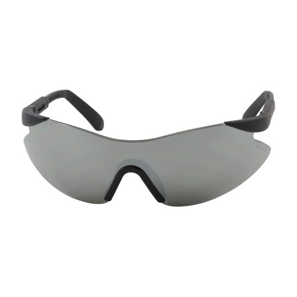 Rimless Safety Glasses with Black Temple, Silver Mirror Lens and Anti-Scratch Coating
