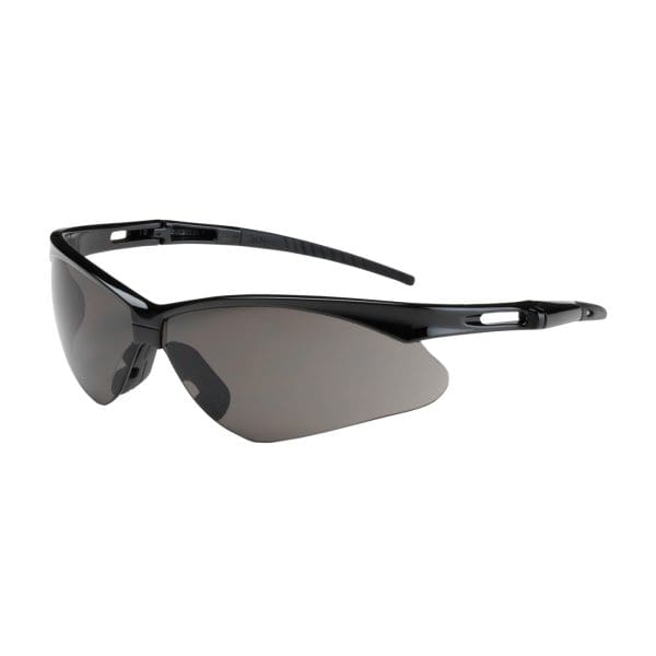 Semi-Rimless Safety Glasses with Black Frame, Gray Lens and Anti-Scratch / Anti-Fog Coating