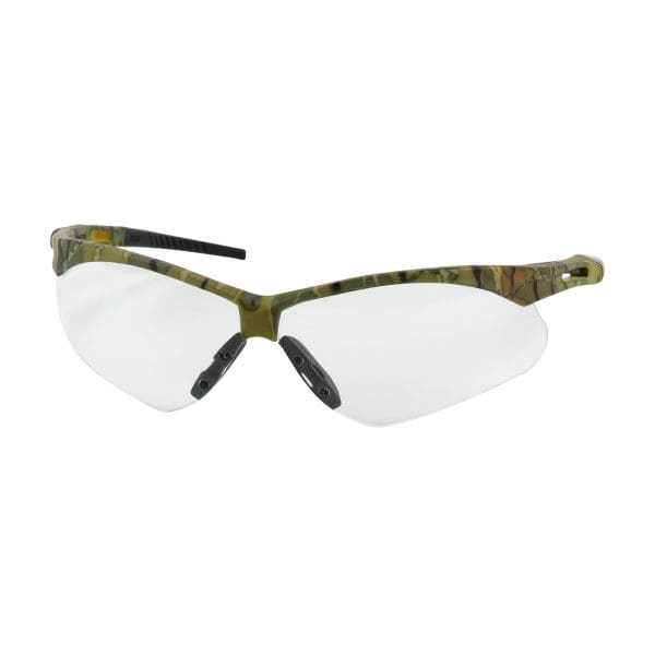 Semi-Rimless Safety Glasses with Camouflage Frame, Clear Lens and Anti-Scratch Coating