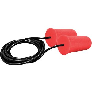 Tapered Disposable Soft Polyurethane Foam Corded Ear Plugs - NRR 32 / SNR 38