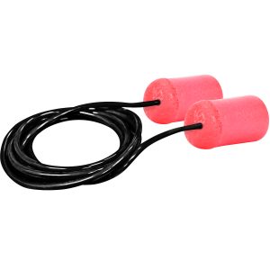 Disposable Soft Polyurethane Foam Corded Ear Plugs - NRR 30 / SNR 36