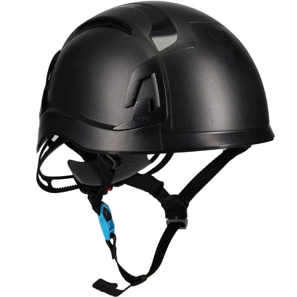 Type II Non-Vented Industrial Climbing Helmet, ABS Shell, EPP Foam Impact Liner, Wheel Ratchet Adjustment and 4-Point Chin Strap