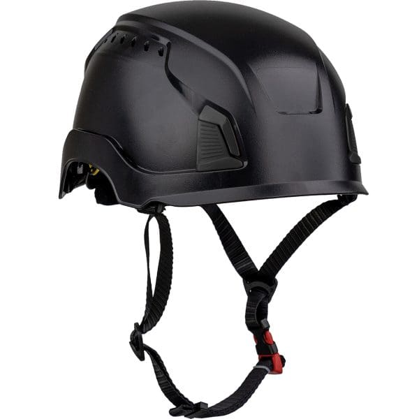 Vented, Industrial Climbing Helmet with Mips® Brain Protection System for Industrial Safety Helmets, ABS Shell, EPS Foam Impact Liner, HDPE Suspension, Wheel Ratchet Adjustment and 4-Point Chin Strap