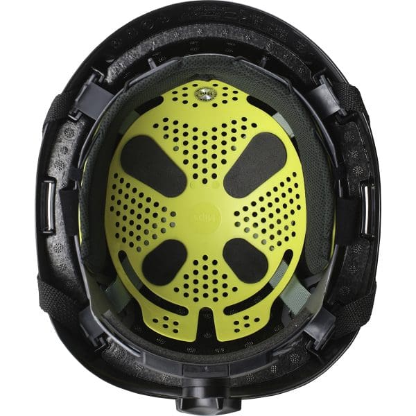 Industrial Climbing Helmet with Mips® Technology, Polycarbonate/ABS Shell, Hi-Density Foam Impact Liner, Nylon Suspension, Wheel Ratchet Adjustment and 4-Point Chin Strap