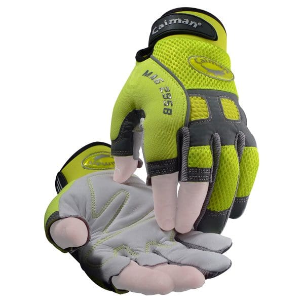 Multi-Activity Glove with Sheep Grain Leather Palm and Hi-Vis AirMesh™ Back - Partial Half-Finger