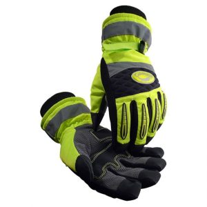 Synthetic Leather Patch Palm Glove with Hi-Vis Polyester Back - Heatrac® Insulation
