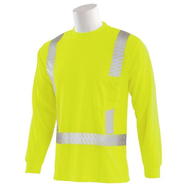 9007SEG SEGMENTED CL 2 MESH LONG SLEEVE TEE JAUNE CITRON HV - Image 3