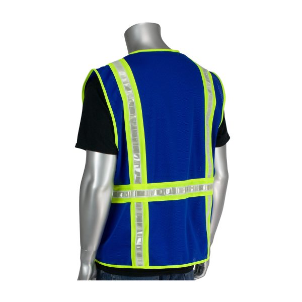 Non-ANSI Surveyor's Style Safety Vest with a Solid Front, Mesh Back and Prismatic Tape - Image 2
