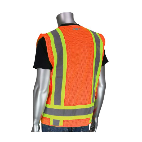 ANSI Type R Class 2 Two-Tone Eleven Pocket Mesh Surveyors Vest - Image 2