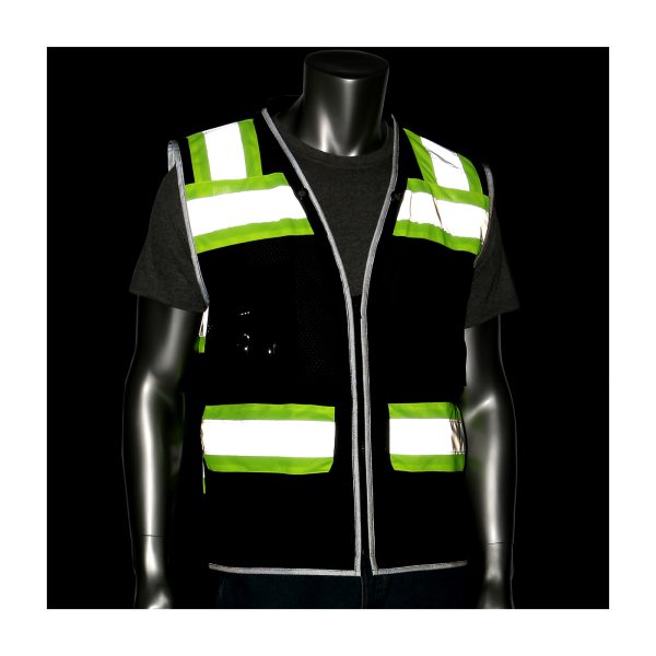 ANSI Type O Class 1 Black Two-Tone Eleven Pocket Tech-Ready Mesh Surveyors Vest - Image 3