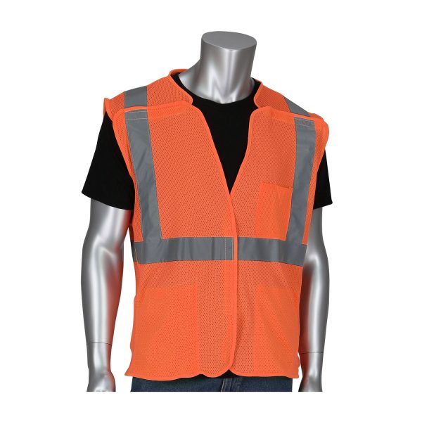 ANSI Type R Class 2 Three Pocket Mesh Breakaway Vest